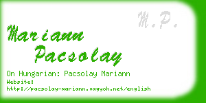 mariann pacsolay business card